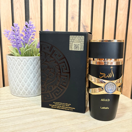 Asad de Lattafa Eau de Parfum 100 ml – Fragancia Ámbar‑Especiada Masculina Original