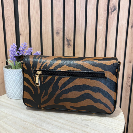 Bolso Estampado Cebra Marrón