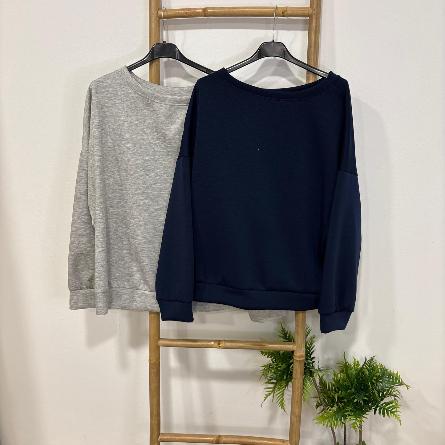 Sudadera de Algodón con Cuello Redondo
