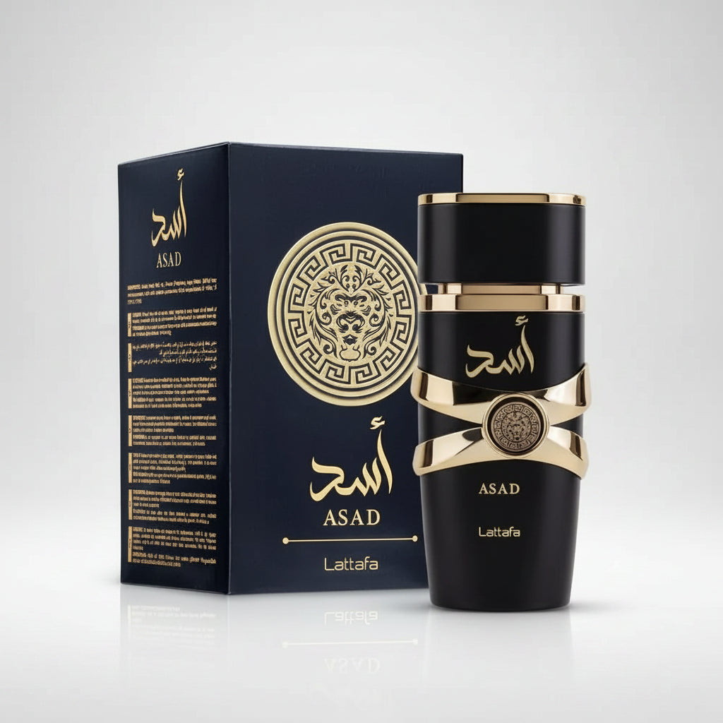 Asad de Lattafa Eau de Parfum 100 ml – Fragancia Ámbar-Especiada Masculina Original