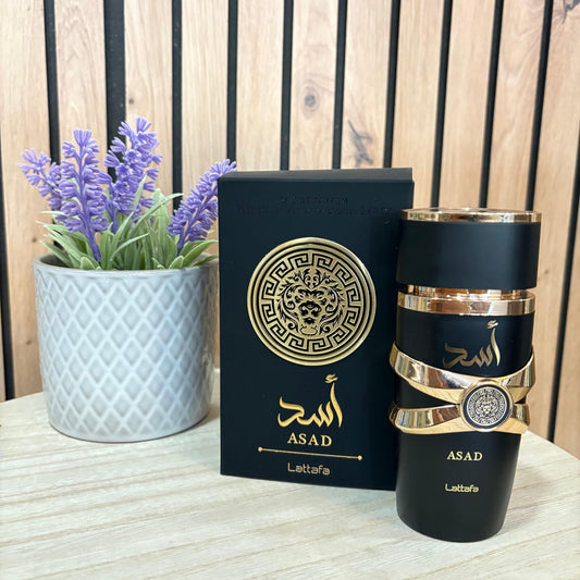 Asad de Lattafa Eau de Parfum 100 ml – Fragancia Ámbar‑Especiada Masculina Original