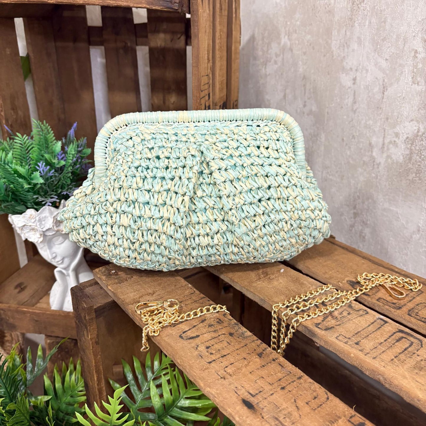 Bolso Crochet Verde Agua