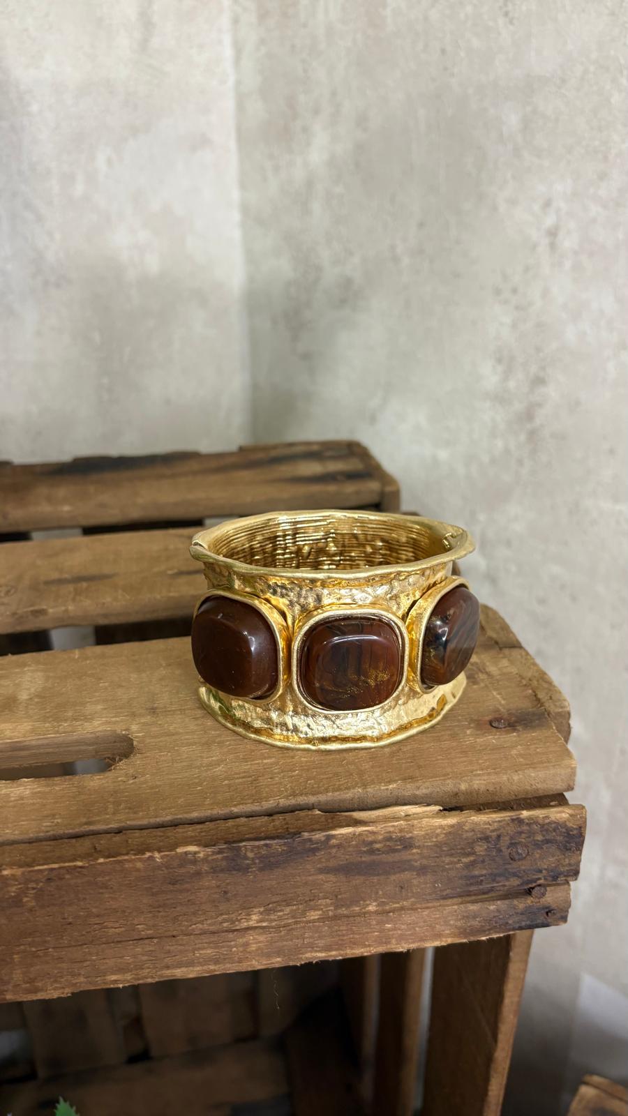 Brazalete Perla Marrón