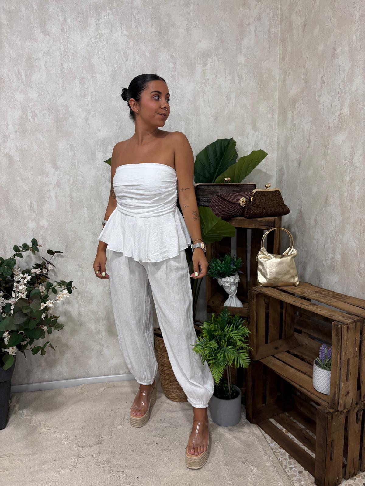 Pantalón Lino Blanco