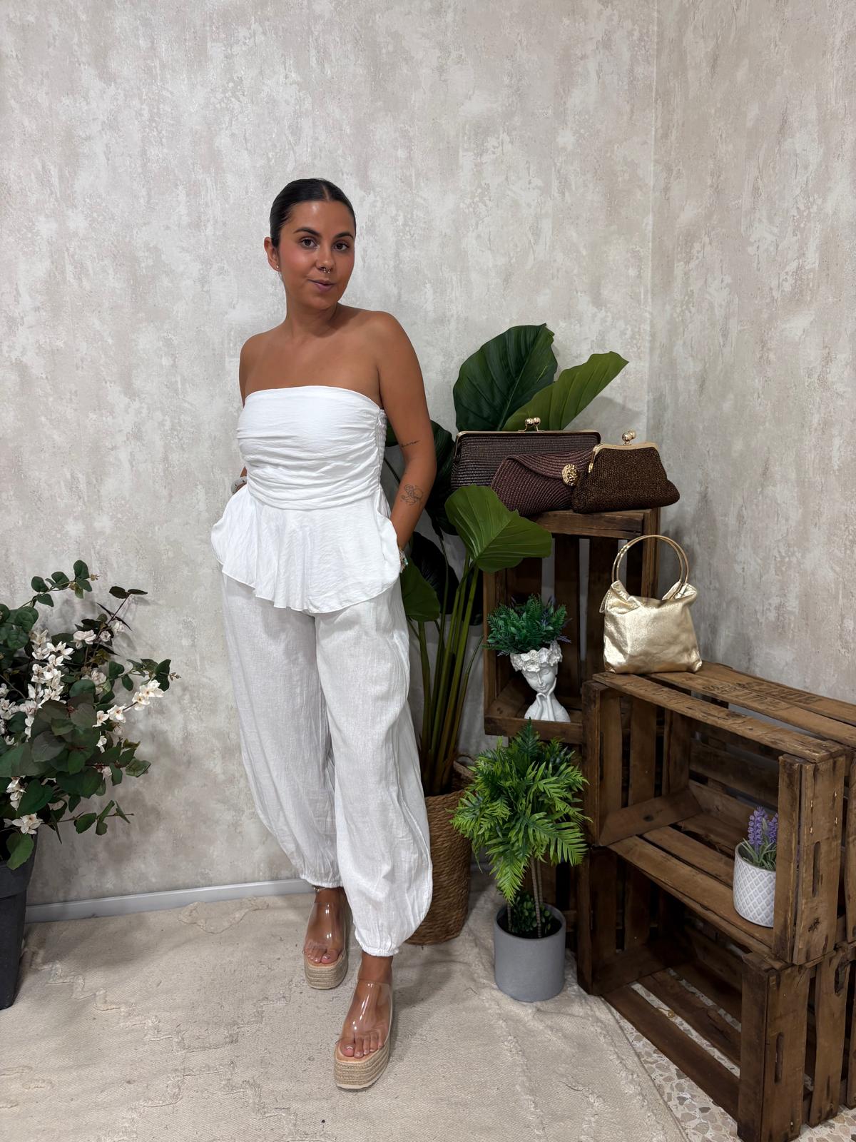 Pantalón Lino Blanco