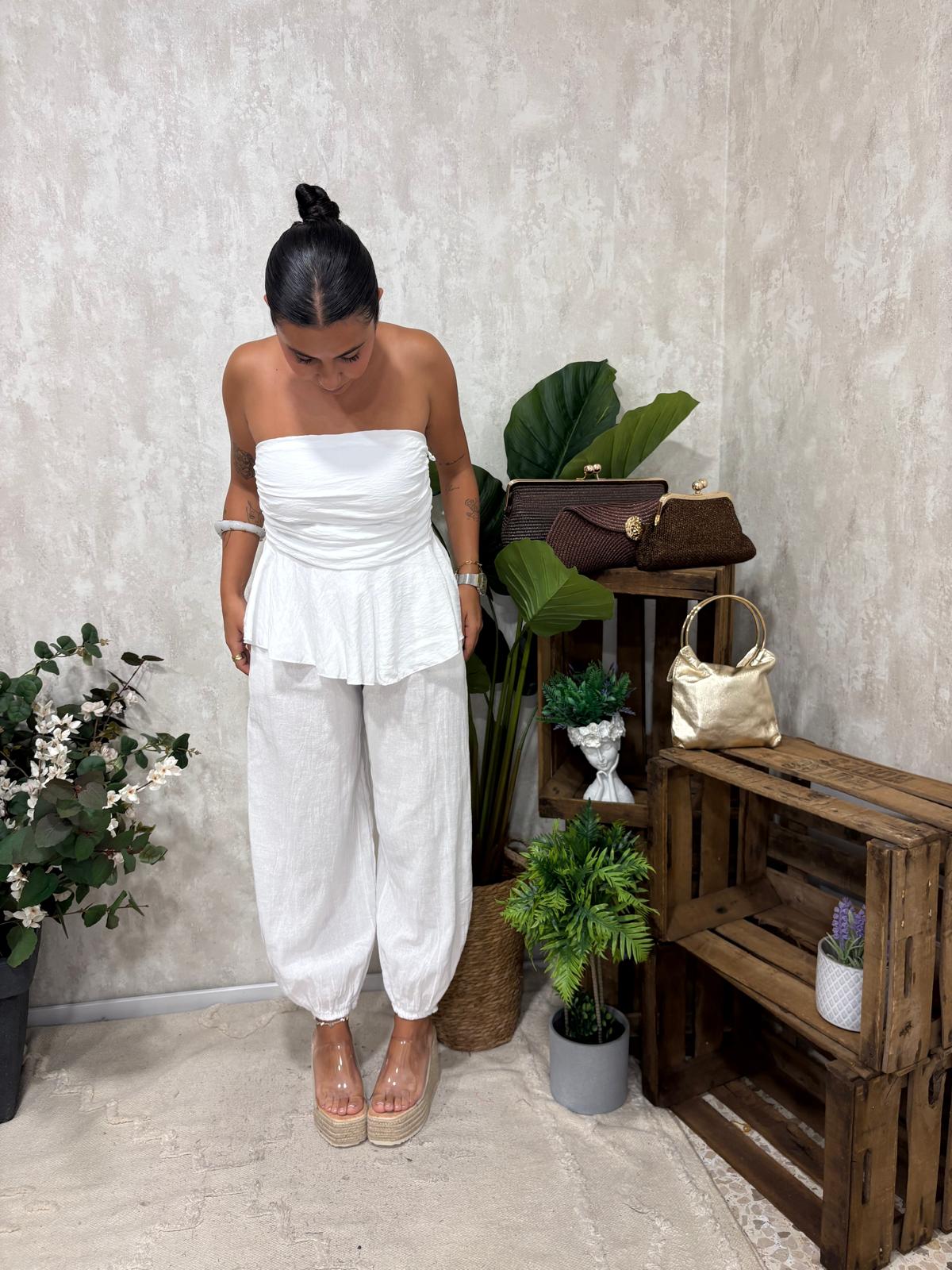Pantalón Lino Blanco