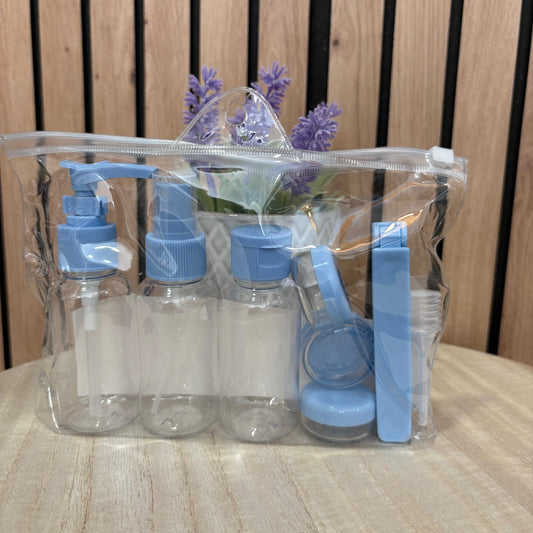 Neceser con Set de Botellas de Viaje – Botes y Accesorios Incluidos