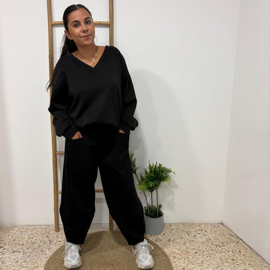 Sudadera con Cuello Pico