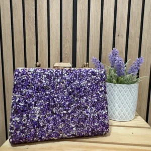 bolso fiesta morado piedras