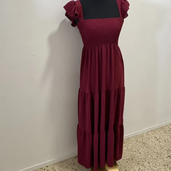 vestido tirante volante